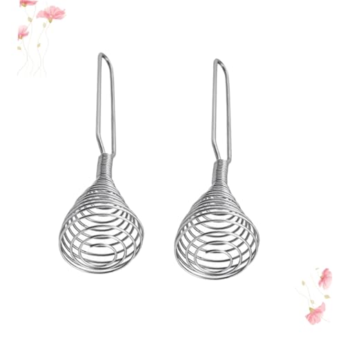 FONDOTIN 2個 ステンレス製手動卵泡立て器 半自動スプリングミキサー キッチン調理器具 卵 バター ミルク対応 簡単高速攪拌 ホイップ用