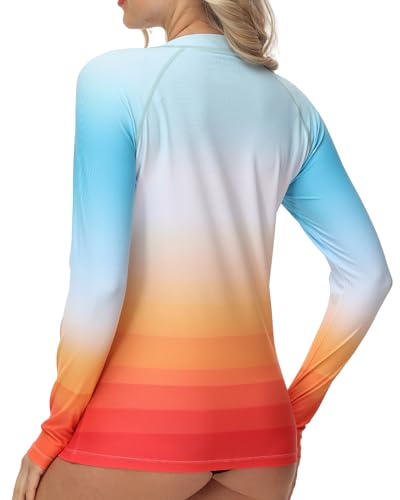 Womens Rash Guard UPF 50+ Swim Shirts Long Sleeve Quick Dry Water Beach Surfing Swimming Tops with Thumb Hole - Image 4