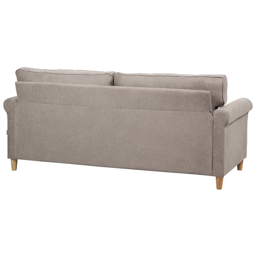 Set Divano A 2 + 3 Posti In Tessuto Marrone Chiaro Con Struttura In Legno Molle Insacchettate Soggiorno - 9