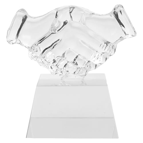 Trophée en cristal poignée de main transparent pour récompense scolaire MERRYHAPY