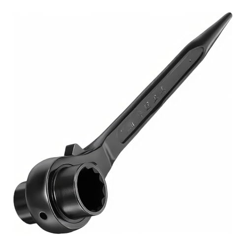 Elecbee Ratchet Podger Spanner Scaffold Spanner,Quick Release Tool Ratcheting Scaffold Wrench,Spanner Steel Erect Wrench Adjustable Socket Adapter Hand Tools (24mm-30mm)
