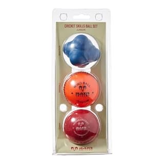 Ram Cricket Skill Balls Set - Junior - Includes 1 x Reaction Ball, 1x Wind Ball, and 1x Tennis Cricket Ball with Embossed Seams - Multi-Pack for Agility, Reflex, Bowling & Batting Training