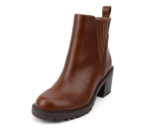 Soda “Wisely” ~ Women Round Toe Finger Gore Lug Sole Low Heel Ankle Boot2