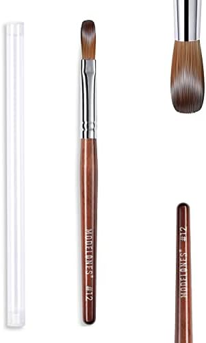 Modelones Kolinsky Acrylic Nail Brush Pure Hair Red Wood Handle Sturdy #12