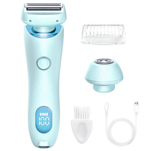 Razor for Women,Shaver Glide Razor, 3.0 Electric Beauty Trimmer，Rechargeable, Portable and Free Exfoliating Glove (Blue)