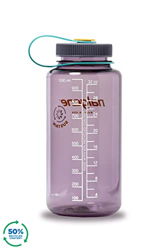 Image of Nalgene 32 oz Wide Mouth Water Bottle | BPA-Free, Durable & Leak Proof, Lightweight Bottle for Hiking & Gym, Work & Travel, Aubergine (Pack of 6)