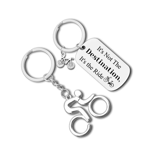 Cycling Adventure Stainless Steel Keychain