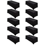 Surmente Paquete de 10 manteles rectangulares de poliéster de 90 x 156 pulgadas para bodas, banquetes o restaurantes (negro)