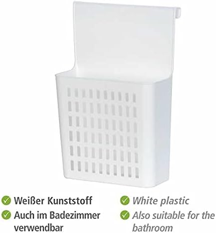 WENKO Tür-Organizer Einhängekorb für Schublade und Schranktür geeignet für Bad und Küche ohne Bohren aus hochwertigem Kunststoff 24 x 355 x 12 cm Weiß