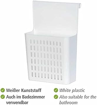 WENKO Tür-Organizer Einhängekorb für Schublade und Schranktür geeignet für Bad und Küche ohne Bohren aus hochwertigem Kunststoff 24 x 355 x 12 cm Weiß