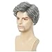Siudus Mens Grey Short Wig Layered Natural Wig Synthetic Heat Resistant Halloween Cosplay Daily Hair Wig (Grey)