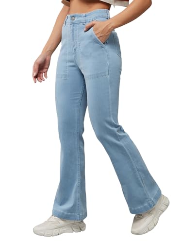 Image of Dolce Crudo Boot Cut High Rise Cropped Jeans for Women