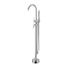 KES Brass Freestanding Bathtub Faucet Floor Mounted Bath Tub Filler Faucets with Hand Held Shower Head Brushed Nickel, L5801-2