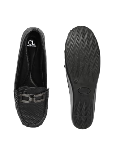 Image of Carlton London Women Comfortable and Stylish Flat Square Toe Slip On Fashion Loafer Shoes for Daily,Office, Casual and Formal Use