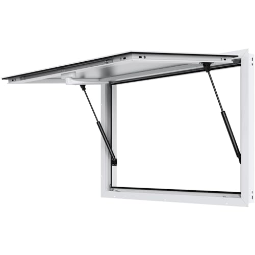 VEVOR Concession Window for Food Truck 36x24 Aluminum Alloy Food Truck Service Windows Up to 85 Degrees Stand Serving Window with Awning Door & Drag Hook for Food Trucks Concession Trailers