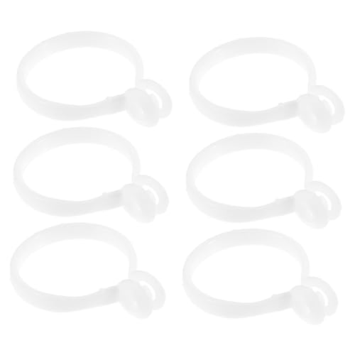 OHPHCALL 30Pcs Plastic Curtain Rings for Roman Rods Shaped Shower Curtain Hooks Easy Install Drapery Hooks and Flexible Design for Home Decoration and Bathroom Use