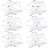 6 Pieces Cloud Balloons,White Cloud Foil Balloons,Cloud Balloons Baby Shower,Cute Cloud Shaped Balloons for Boys Girls Baby Shower Themed Party Birthday Party Wedding Decorations Supplies (Facecloud)