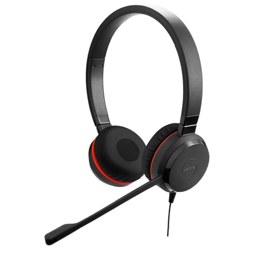 Jabra Evolve 30 II Wired Dual-Ear Headset with Mic for Work - 3.5mm Jack or USB-A/USB-C Connectivity, Computer Headset with Noise-Cancelling Microphone, Works with Online Meeting Platforms - Black