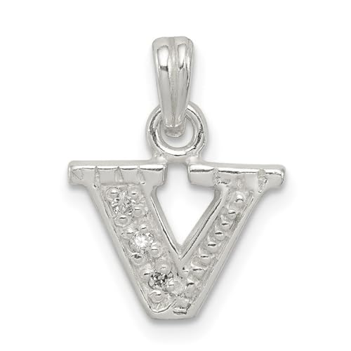 Collier monogramme V argent poli pour sublimer vos tenues de bureau et soirées