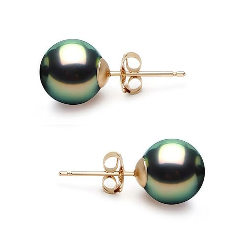 Boucles d’Oreilles Perle Style Tahiti en Argent 925 Plaqué Or – Élégantes, Idée Cadeau Femme (10mm/12mm)