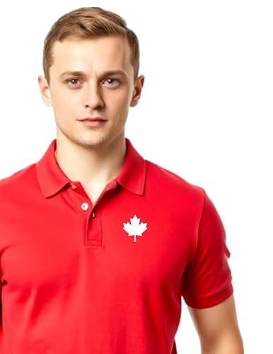 Mens Canada Shirt, Custom Handmade Canada Day Maple Leaf Shirt for Men L3 (Polo, Red, S) - Image 3