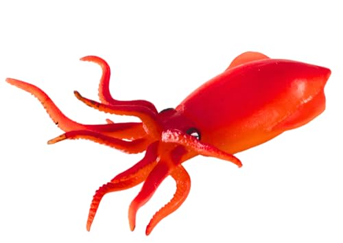Image of Amitasha Aquatic Animal Toy for Kids Realistic Squid Fish Squishy Figurines Rubber Sea Animal Soft Squeeze Toy for Boys Girls Lookalike Ocean Creatures Educational Gift