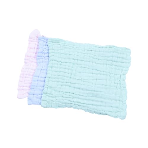 5Pcs Solid Color Face Towel Ultra Absorbent Cotton Bibs Lightweight Multi Square Towels for Teething Random Colors for Parents