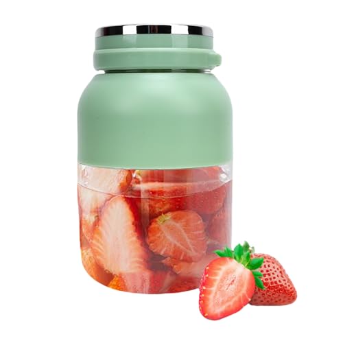 Licuadora portátil de 800 ml, molinillo de café profesional personal, licuadora para batidos de proteínas, botella mezcladora de bebidas con tapa con pajita para viajes al gimnasio