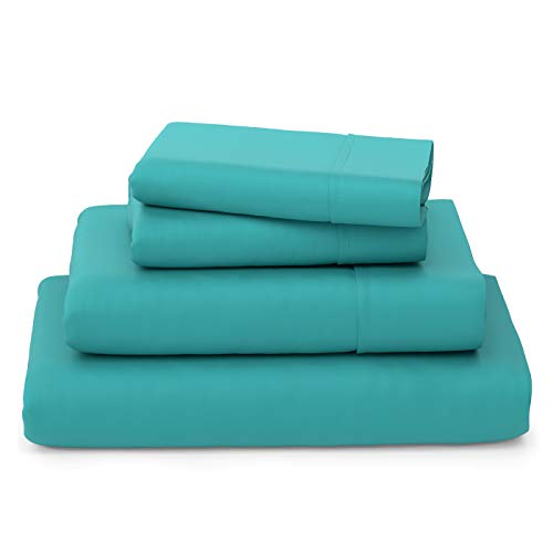 Cosy House Collection Luxury Bamboo Sheets - 5 Piece Bedding Set - High Blend from Natural Bamboo Fiber - Soft Wrinkle Free Fabric - 2 Fitted Sheets, 1 Flat, 2 Pillow Cases - Split King, Turquoise