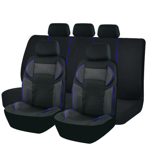 Housses de siège bleu pour voiture et SUV : ensemble complet universel 5 places