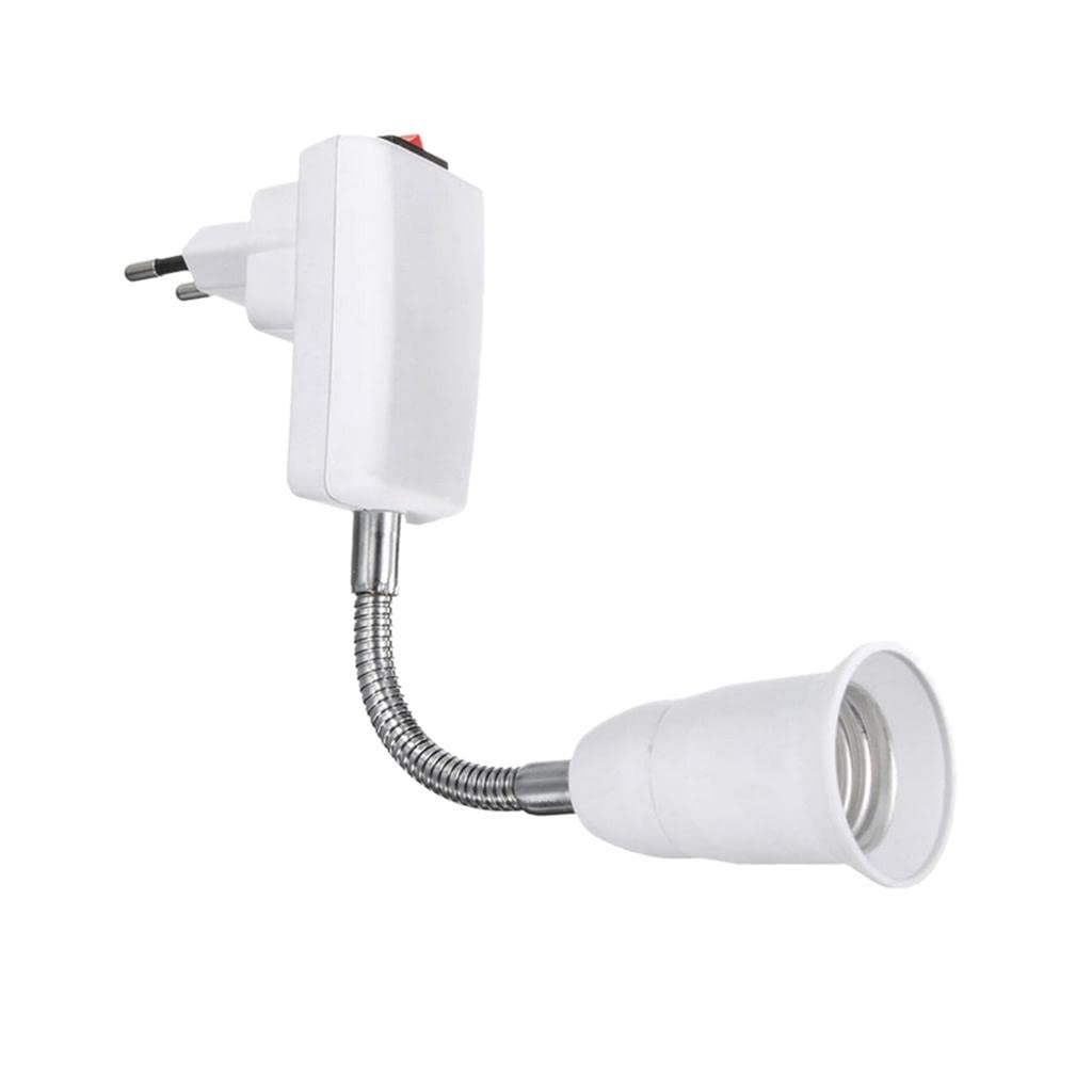 CALANDIS® E27 to EU Plug Light Bulb Socket Adaptor Converter LED Lamp Base Switch-image-17
