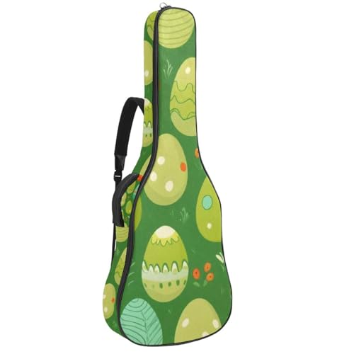 Housse guitare acoustique étanche motif œufs de Pâques vert