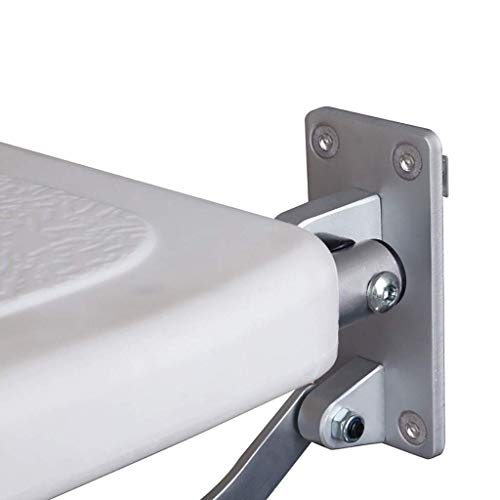 Nivok Bath Stools,Folding Shower Seat Stool,Home Heavy Duty Bathroom Assist Bath Chair With Stainless Steel Bench Leg Anti-Slip Mat Load Capacity Up To 440Lb/White/White #TOP4