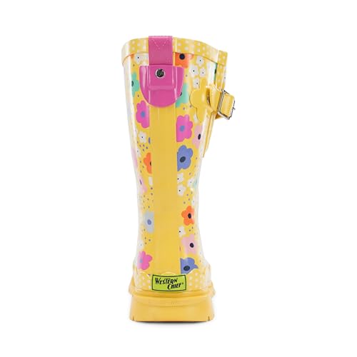 Image of Western Chief Women's Waterproof Mid Rain Boots | Ladies pull on mid rain boots with adjustable buckle, cushioned insole, and rubber outsole for wet weather and outdoor wear.