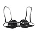 Women's Leather Bullet Cup Bra Body Harness Adjustable Brooch Buckle Punk Lingerie Bra Catwoman Costume(Black)