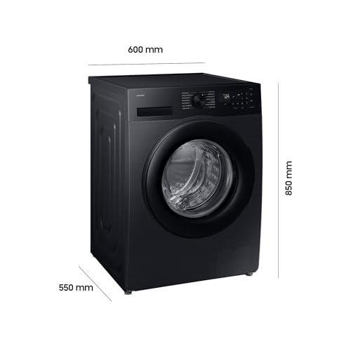 Samsung WW10FG5U34ABEG Waschmaschine, 10 kg, EEK: A, AI Energy Mode, AI Ecobubble, SuperSpeed 39 Min., Mikroplastikprogramm, WiFi, Schwarz