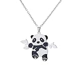 Collar de hombre para mujer, collar de panda de bambú, lindo colgante de animal para mujeres y hombres, regalo de joyería de la suerte