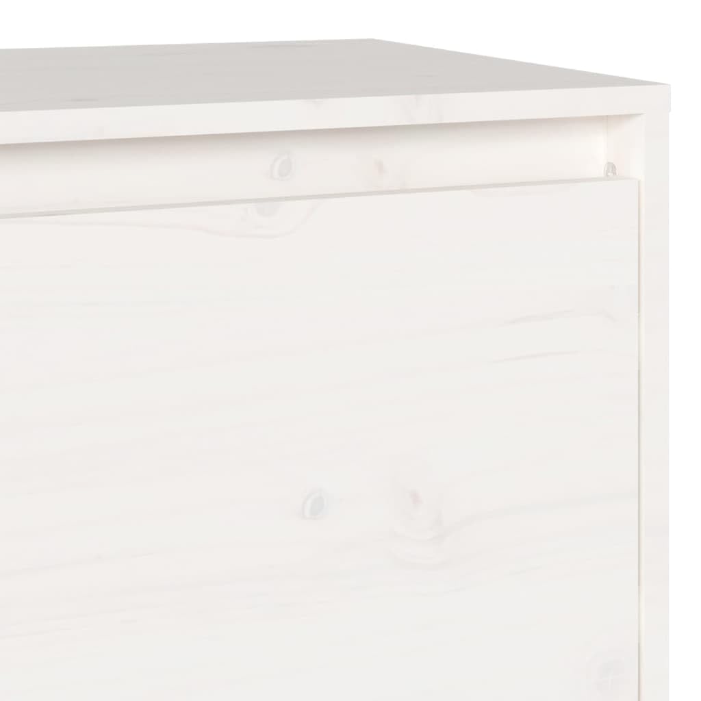 vidaXL Szafka pod telewizor, biała, 140x35x40 cm, lite drewno sosnowe