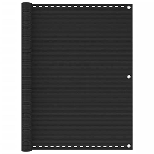 vidaXL High-Density Polyethylene Balcony Screen - Optimum Privacy and Weather Protection - Anthracite, 120x300cm, Includes Installation Rope