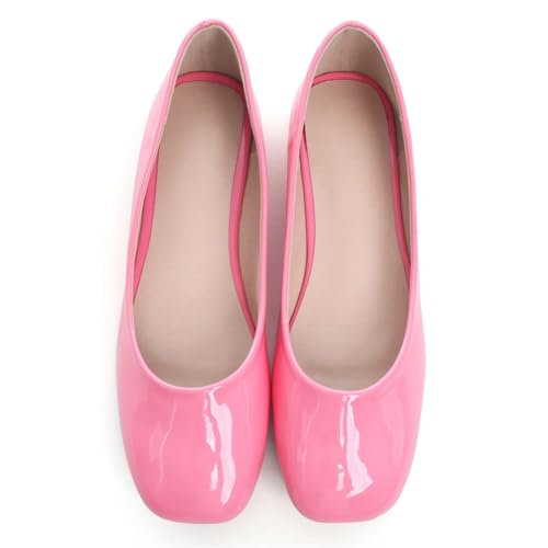 Image of ChaiRong Zhou Women Square Toe Ballets Flats Comfort Slip On Walking Shoes for Driving