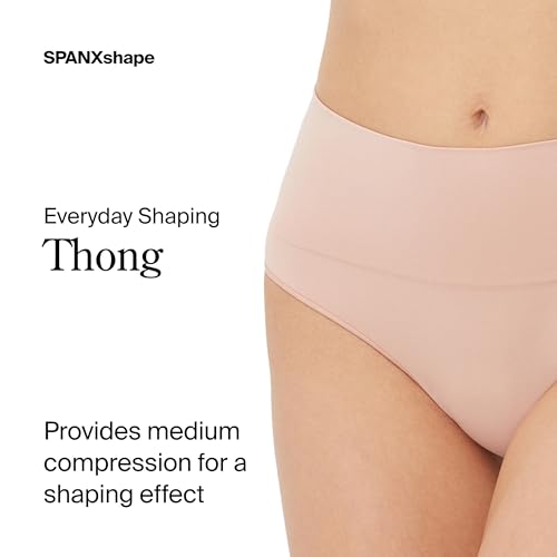 Image of SPANX SPANXshape Everyday Shaping Thong - Core Control Shapewear Underwear - Invisible Under Clothes - Seamless Design
