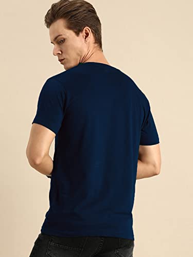 Image of Bewakoof Men's Printed 100% Cotton T-Shirt - Regular Fit, Round Neck, Half Sleeves