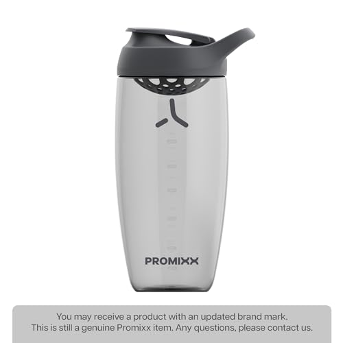 Promixx PURSUIT Protein Shaker Bottle -Premium Sports Shaker Bottles for Protein Mixes and Supplement Shakes, Easy Clean, Durable Protein Shaker Cup, 700 ML, Plastic, Graphite Gray