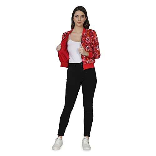 Image of NUEVOSDAMAS Women Full sleeve Multi Floral Printed Bomber Jacket