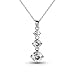 Cate & Chloe Delilah 18k White Gold Chain Pendant Necklace with Swarovski Crystals, Round Cut Diamond Crystals Silver Necklace for Women, Triple Stone Drop Necklace - MSRP $135