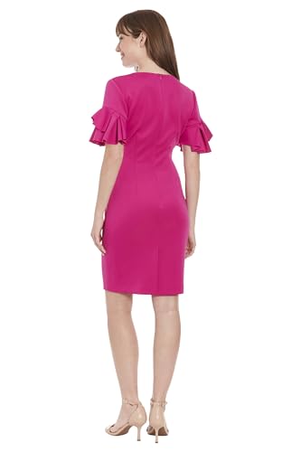 London Times Ruffle Bridal Shower, Wedding Guest, Summer, Beach, Or Vacation, Work Dresses for Women3