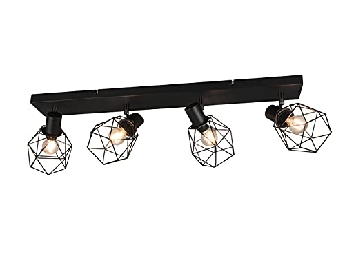 meineWunschleuchte Industrial Balken-Deckenstrahler NARDA schwarz matt, 4-flammig meineWunschleuchte Industrial Balken-Deckenstrahler NARDA schwarz matt, 4-flammig