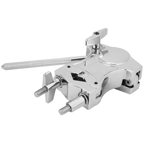 Abrazadera para batería de aleación de zinc con soporte giratorio de 360° para cencerro, clip de extensión resistente para juegos de batería compatible con diversos montajes de percusión miniatura 6