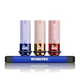 WORKPRO インパクトレンチ ソケット 3本組 インパクト用ホイルナットソケット ホイール用ソケットセット キズ防止プロテクター付き ホルダー付き 差込角12.7mm 【サイズ17mm 19mm 21mm】 全長86mm CR-MO材質 自動車専用ホイールナットの締付け・緩め作業 3点セット