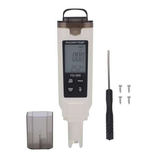 Tnfeeon PH Meter, Portable PH ORP Temp Meter Professional Testing 3 in 1 PH Tester for Pools Farms Research